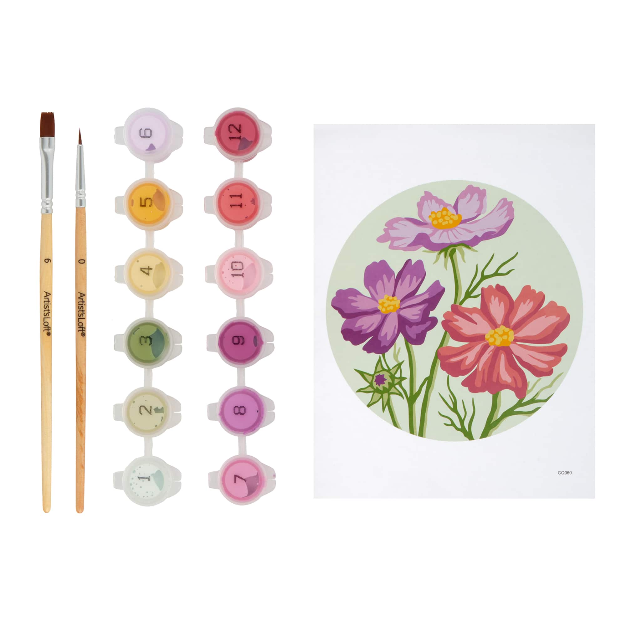 Cosmos Flowers Paint-by-Number Framed Mini Kit by Artist's Loft®